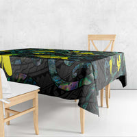 New Zealand Kowhai Flowers Tablecloth Maori Koru Pattern With Paua Shell Style LT03 - Polynesian Pride