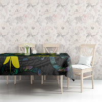 New Zealand Kowhai Flowers Tablecloth Maori Koru Pattern With Paua Shell Style LT03 - Polynesian Pride