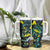 New Zealand Kowhai Flowers Tumbler With Handle Maori Koru Pattern With Paua Shell Style