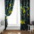 New Zealand Kowhai Flowers Window Curtain Maori Koru Pattern With Paua Shell Style