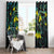 New Zealand Kowhai Flowers Window Curtain Maori Koru Pattern With Paua Shell Style