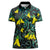 New Zealand Kowhai Flowers Women Polo Shirt Maori Koru Pattern With Paua Shell Style