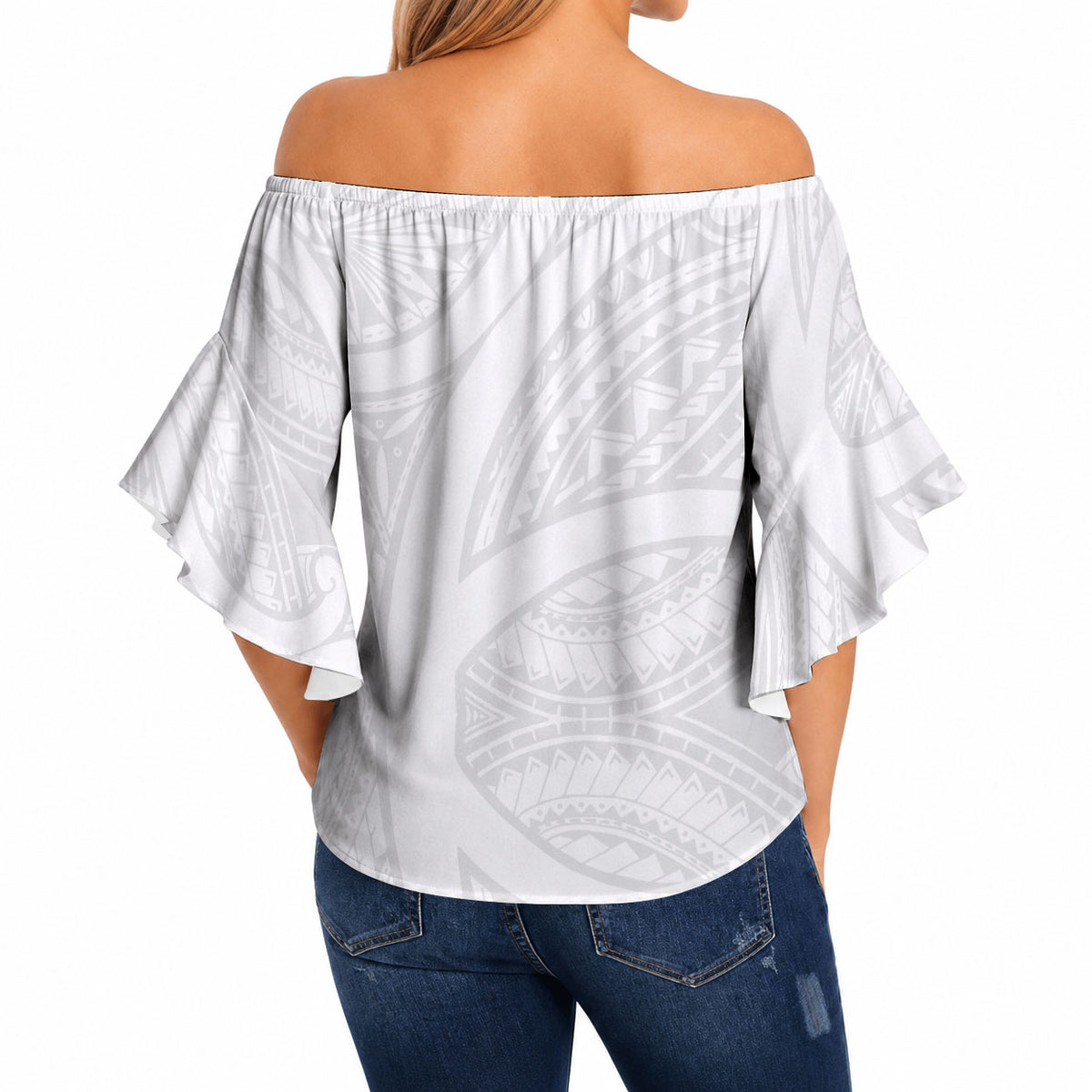 Hawaiian Kakau Off Shoulder Wrap Waist Top Aquaman Tattoo Reveal Effect LT03 - Polynesian Pride