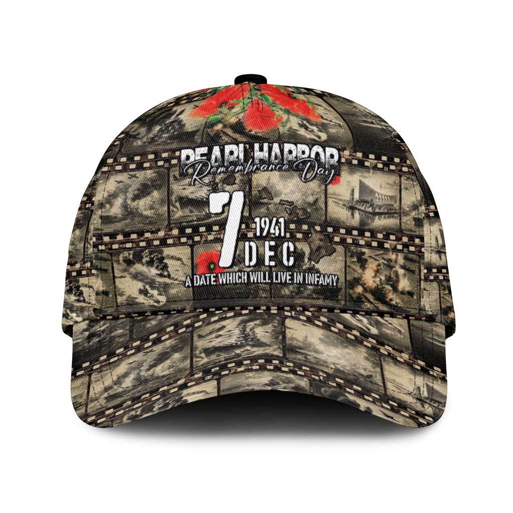 Pearl Harbor Remembrance Day Classic Cap Memories of December 7 with Red Poppy Lei LT03 Universal Fit Beige - Polynesian Pride