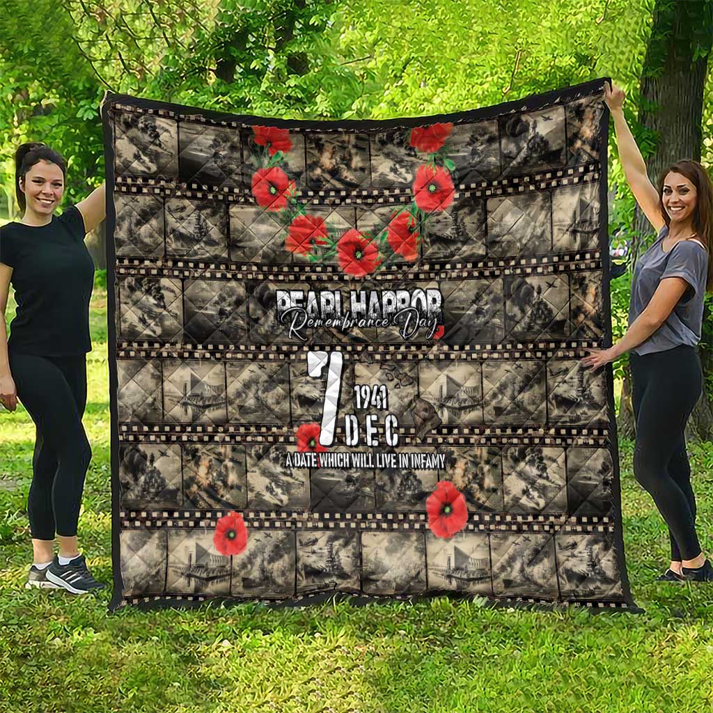Pearl Harbor Remembrance Day Quilt Memories of December 7 with Red Poppy Lei LT03 - Polynesian Pride