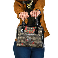 Pearl Harbor Remembrance Day Shoulder Handbag Memories of December 7 with Red Poppy Lei LT03 One Size Beige - Polynesian Pride