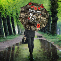 Pearl Harbor Remembrance Day Umbrella Memories of December 7 with Red Poppy Lei LT03 - Polynesian Pride