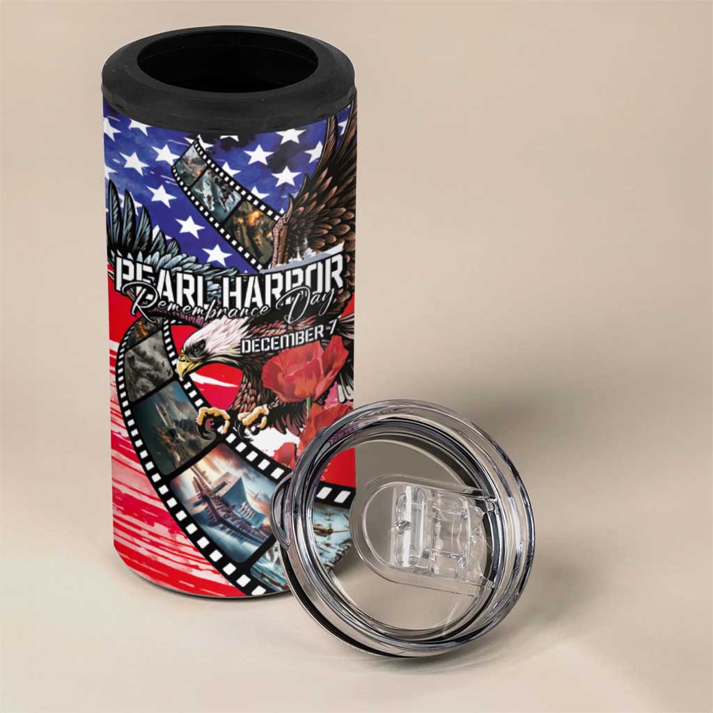 Pearl Harbor Remembrance Day Personalized 4 in 1 Can Cooler Tumbler Lest We Forget - The Bald Eagle Remembers LT03 - Polynesian Pride