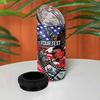 Pearl Harbor Remembrance Day Personalized 4 in 1 Can Cooler Tumbler Lest We Forget - The Bald Eagle Remembers LT03 - Polynesian Pride