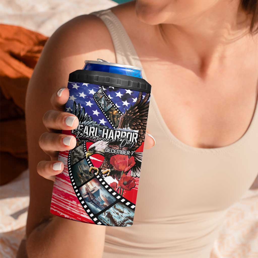 Pearl Harbor Remembrance Day Personalized 4 in 1 Can Cooler Tumbler Lest We Forget - The Bald Eagle Remembers LT03 - Polynesian Pride