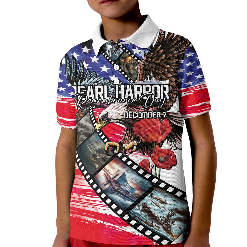 Pearl Harbor Remembrance Day Personalized Kid Polo Shirt Lest We Forget - The Bald Eagle Remembers LT03 Kid White - Polynesian Pride