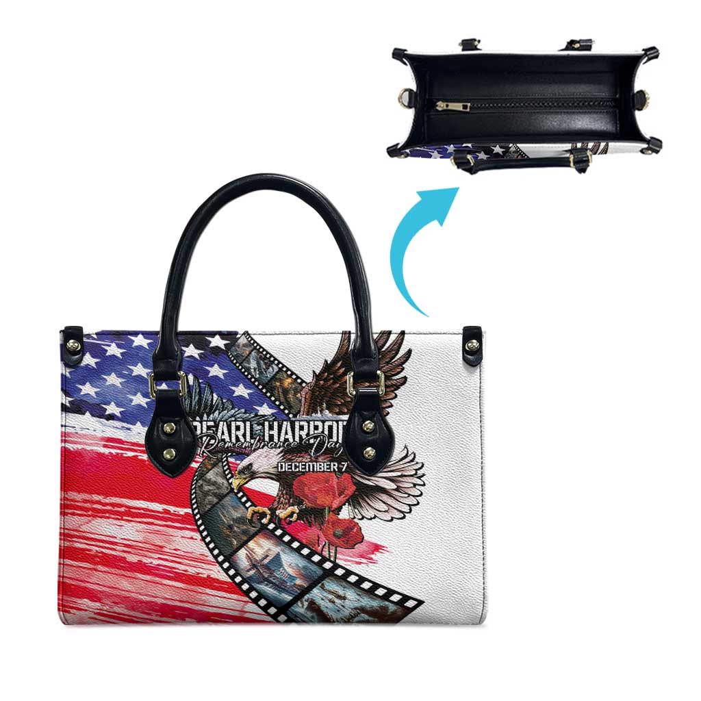 Pearl Harbor Remembrance Day Leather Bag Lest We Forget - The Bald Eagle Remembers LT03 - Polynesian Pride