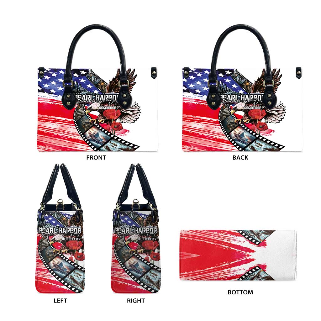 Pearl Harbor Remembrance Day Leather Bag Lest We Forget - The Bald Eagle Remembers LT03 - Polynesian Pride