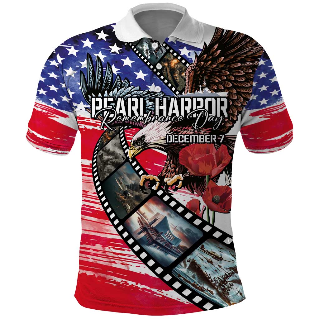 Pearl Harbor Remembrance Day Personalized Polo Shirt Lest We Forget - The Bald Eagle Remembers LT03 White - Polynesian Pride