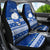 Palau Christmas Car Seat Cover Snowman Hugs Palau Coat of Arms Maori Pattern Blue Style LT03 - Polynesian Pride