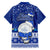 Palau Christmas Family Matching Long Sleeve Bodycon Dress and Hawaiian Shirt Snowman Hugs Palau Coat of Arms Maori Pattern Blue Style LT03 - Polynesian Pride