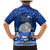 Palau Christmas Family Matching Mermaid Dress and Hawaiian Shirt Snowman Hugs Palau Coat of Arms Maori Pattern Blue Style LT03 - Polynesian Pride