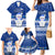 Palau Christmas Family Matching Mermaid Dress and Hawaiian Shirt Snowman Hugs Palau Coat of Arms Maori Pattern Blue Style LT03 - Polynesian Pride