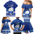 Palau Christmas Family Matching Mermaid Dress and Hawaiian Shirt Snowman Hugs Palau Coat of Arms Maori Pattern Blue Style LT03 - Polynesian Pride