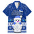 Palau Christmas Family Matching Mermaid Dress and Hawaiian Shirt Snowman Hugs Palau Coat of Arms Maori Pattern Blue Style LT03 Dad's Shirt - Short Sleeve Blue - Polynesian Pride