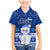 Palau Christmas Family Matching Mermaid Dress and Hawaiian Shirt Snowman Hugs Palau Coat of Arms Maori Pattern Blue Style LT03 Son's Shirt Blue - Polynesian Pride