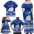 Palau Christmas Family Matching Off Shoulder Maxi Dress and Hawaiian Shirt Snowman Hugs Palau Coat of Arms Maori Pattern Blue Style LT03 - Polynesian Pride