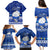 Palau Christmas Family Matching Puletasi Dress and Hawaiian Shirt Snowman Hugs Palau Coat of Arms Maori Pattern Blue Style LT03 - Polynesian Pride