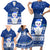 Palau Christmas Family Matching Short Sleeve Bodycon Dress and Hawaiian Shirt Snowman Hugs Palau Coat of Arms Maori Pattern Blue Style LT03 - Polynesian Pride