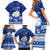 Palau Christmas Family Matching Short Sleeve Bodycon Dress and Hawaiian Shirt Snowman Hugs Palau Coat of Arms Maori Pattern Blue Style LT03 - Polynesian Pride