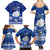 Palau Christmas Family Matching Summer Maxi Dress and Hawaiian Shirt Snowman Hugs Palau Coat of Arms Maori Pattern Blue Style LT03 - Polynesian Pride