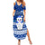 Palau Christmas Family Matching Summer Maxi Dress and Hawaiian Shirt Snowman Hugs Palau Coat of Arms Maori Pattern Blue Style LT03 Mom's Dress Blue - Polynesian Pride