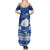 Palau Christmas Family Matching Summer Maxi Dress and Hawaiian Shirt Snowman Hugs Palau Coat of Arms Maori Pattern Blue Style LT03 - Polynesian Pride