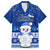 Palau Christmas Hawaiian Shirt Snowman Hugs Palau Coat of Arms Maori Pattern Blue Style LT03 Blue - Polynesian Pride