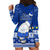 Palau Christmas Hoodie Dress Snowman Hugs Palau Coat of Arms Maori Pattern Blue Style LT03 - Polynesian Pride