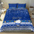 Personalised Palau Christmas Bedding Set Snowman Hugs Palau Coat of Arms Maori Pattern Blue Style LT03 - Polynesian Pride