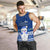 Personalised Palau Christmas Men Tank Top Snowman Hugs Palau Coat of Arms Maori Pattern Blue Style LT03 - Polynesian Pride