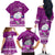 Palau Christmas Family Matching Off Shoulder Long Sleeve Dress and Hawaiian Shirt Snowman Hugs Palau Coat of Arms Maori Pattern Pink Style LT03 - Polynesian Pride