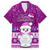 Palau Christmas Family Matching Puletasi Dress and Hawaiian Shirt Snowman Hugs Palau Coat of Arms Maori Pattern Pink Style LT03 Dad's Shirt - Short Sleeve Pink - Polynesian Pride