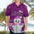 Palau Christmas Hawaiian Shirt Snowman Hugs Palau Coat of Arms Maori Pattern Pink Style LT03 - Polynesian Pride