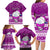 Personalised Palau Christmas Family Matching Long Sleeve Bodycon Dress and Hawaiian Shirt Snowman Hugs Palau Coat of Arms Maori Pattern Pink Style LT03 - Polynesian Pride