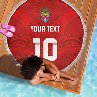 Custom Mate Ma'a Tonga Rugby Beach Blanket Ngatu Tribal Motifs Sporty Style LT03 - Polynesian Pride