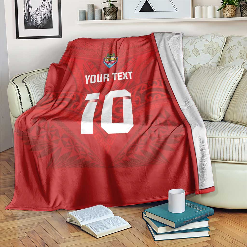 Custom Mate Ma'a Tonga Rugby Blanket Ngatu Tribal Motifs Sporty Style LT03 Red - Polynesian Pride