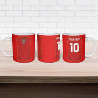 Custom Mate Ma'a Tonga Rugby Ceramic Mug Ngatu Tribal Motifs Sporty Style LT03 - Polynesian Pride