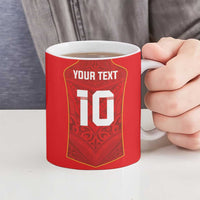 Custom Mate Ma'a Tonga Rugby Ceramic Mug Ngatu Tribal Motifs Sporty Style LT03 - Polynesian Pride