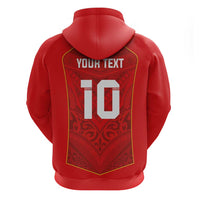 Custom Mate Ma'a Tonga Rugby Hoodie Ngatu Tribal Motifs Sporty Style LT03 - Polynesian Pride
