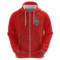 Custom Mate Ma'a Tonga Rugby Hoodie Ngatu Tribal Motifs Sporty Style LT03 - Polynesian Pride