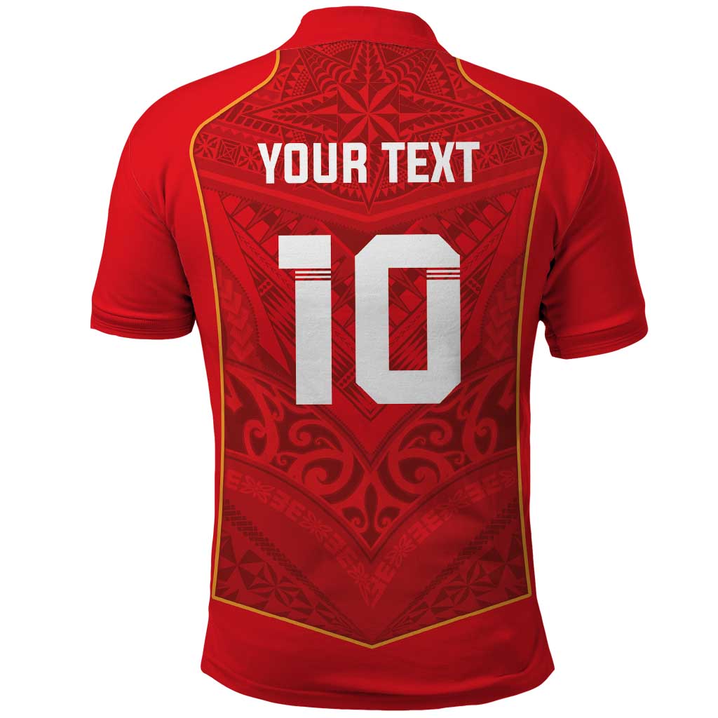 Custom Mate Ma'a Tonga Rugby Polo Shirt Ngatu Tribal Motifs Sporty Style LT03 - Polynesian Pride