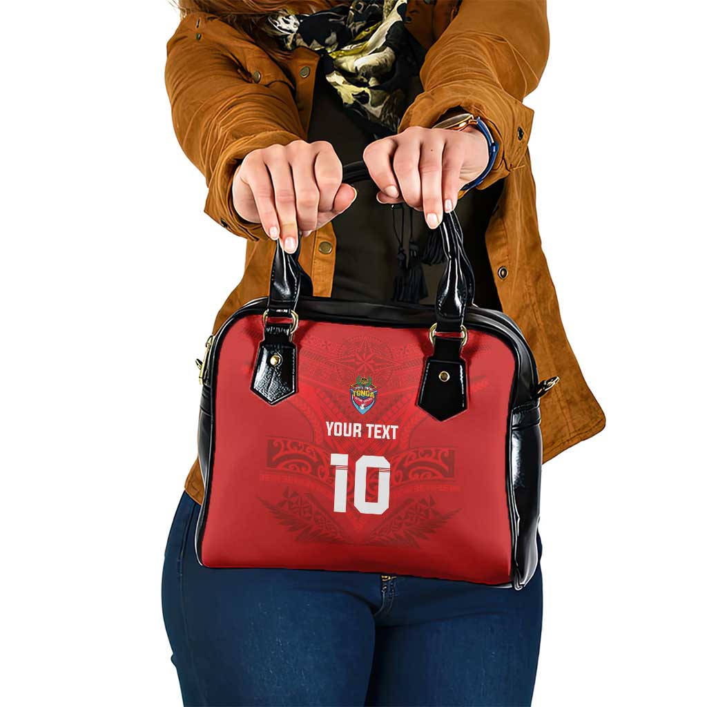 Custom Mate Ma'a Tonga Rugby Shoulder Handbag Ngatu Tribal Motifs Sporty Style LT03 One Size Red - Polynesian Pride