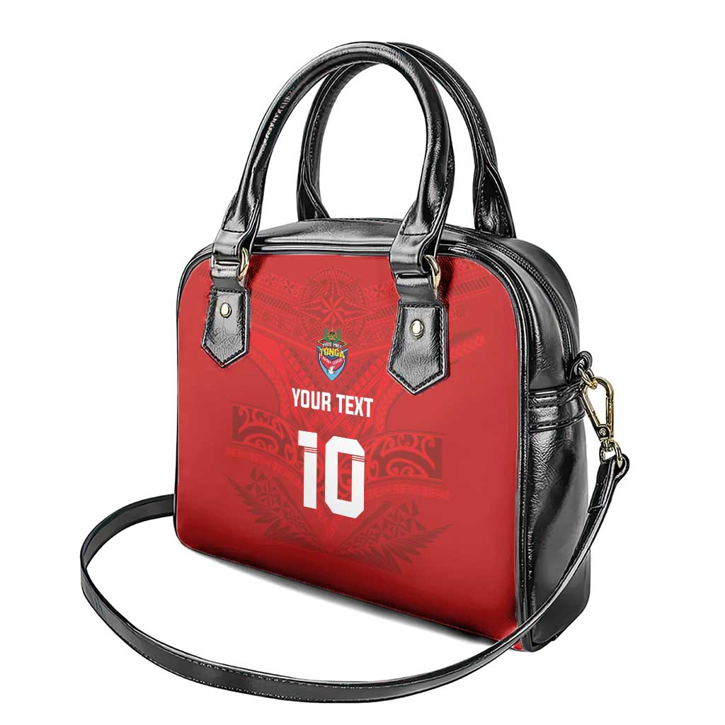 Custom Mate Ma'a Tonga Rugby Shoulder Handbag Ngatu Tribal Motifs Sporty Style LT03 - Polynesian Pride