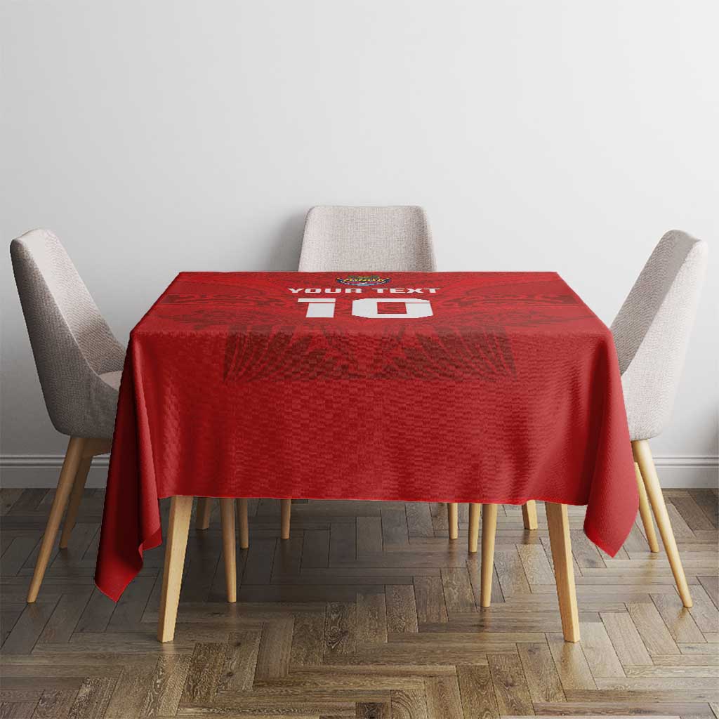 Custom Mate Ma'a Tonga Rugby Tablecloth Ngatu Tribal Motifs Sporty Style LT03 - Polynesian Pride